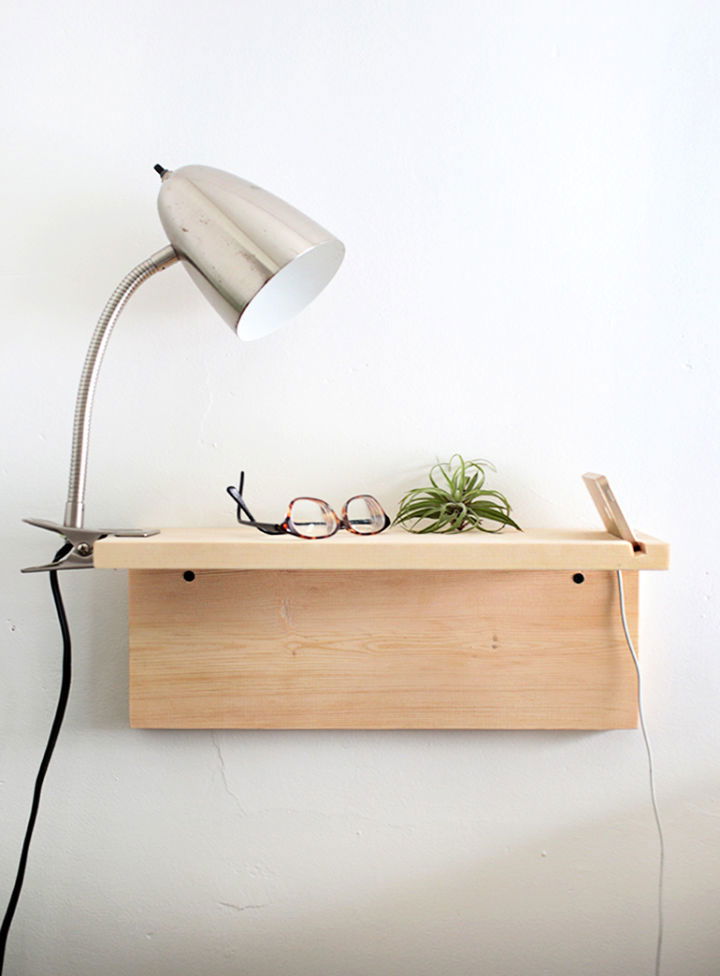 Easy DIY Bedside Wall Shelf