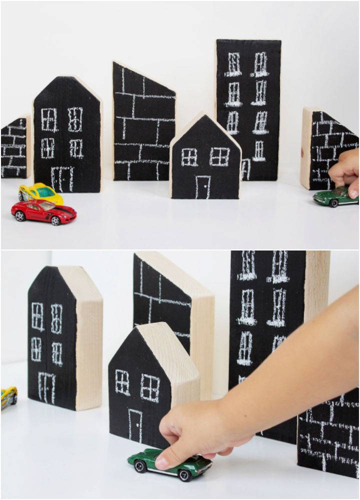 Easy DIY Chalkboard City Blocks