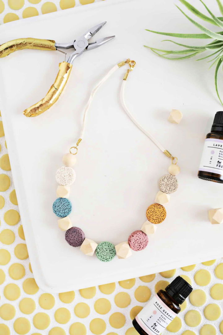 Easy DIY Lava Stone Necklace