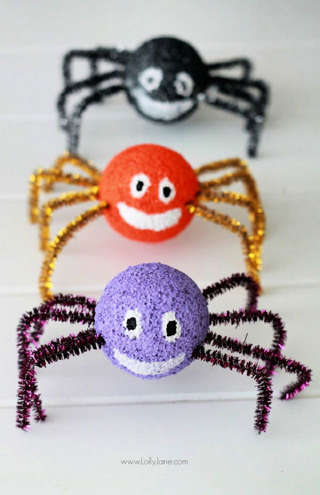 Easy DIY Styrofoam Spiders for Kids