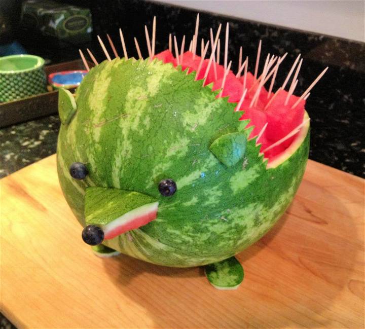 Easy Porcupine Watermelon Carving