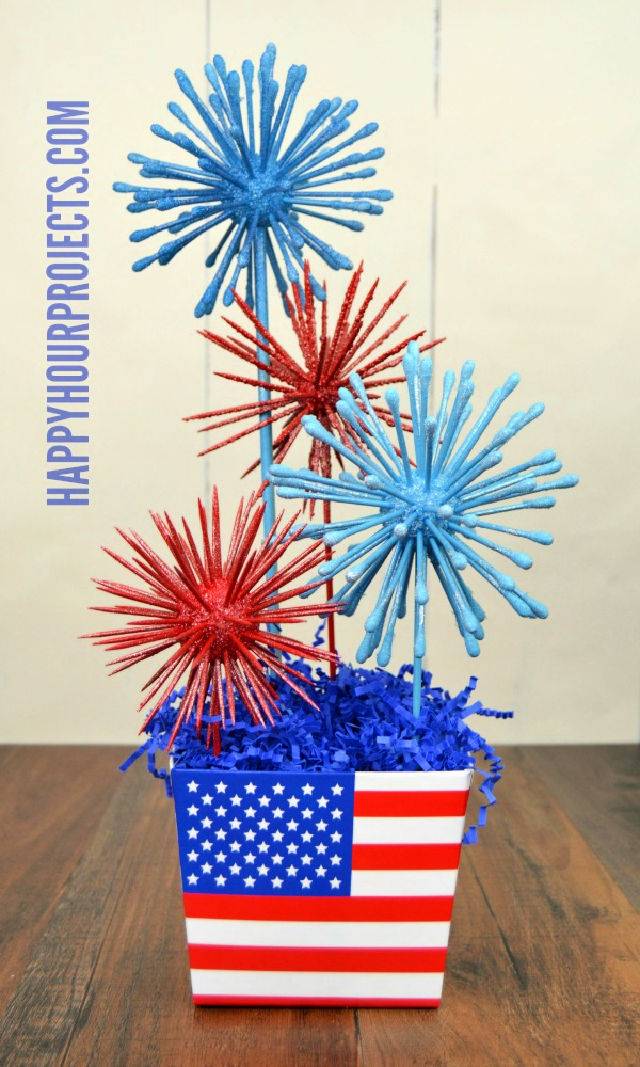 Elegant Faux Fireworks Patriotic Centerpiece