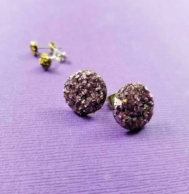 Faux Druse Stud Earrings Step by Step Instructions