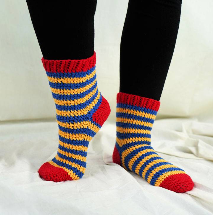 Free Crochet Carnival Socks Pattern