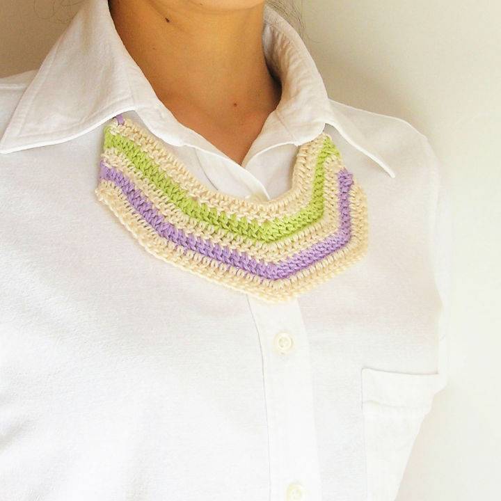 Free Crochet Striped Necklace Pattern