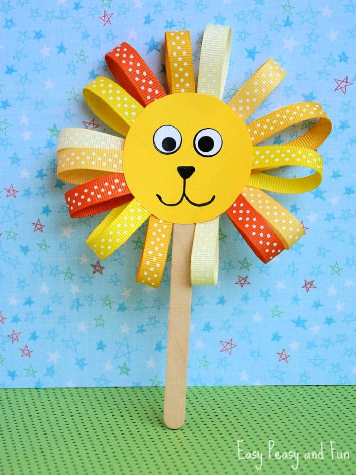 Fun and Easy Ribbon Lion Puppet Craft