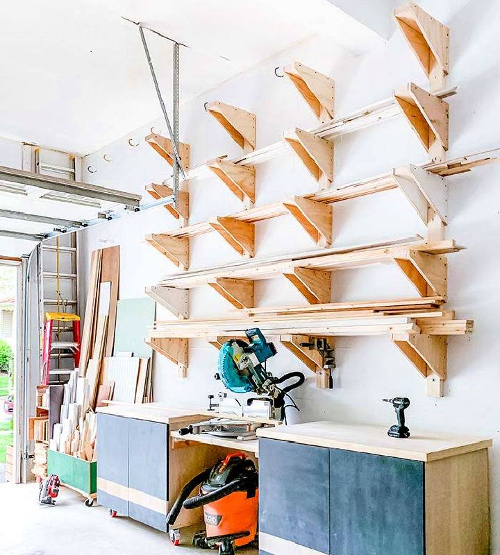 Gorgeous DIY Cantilever Lumber Rack
