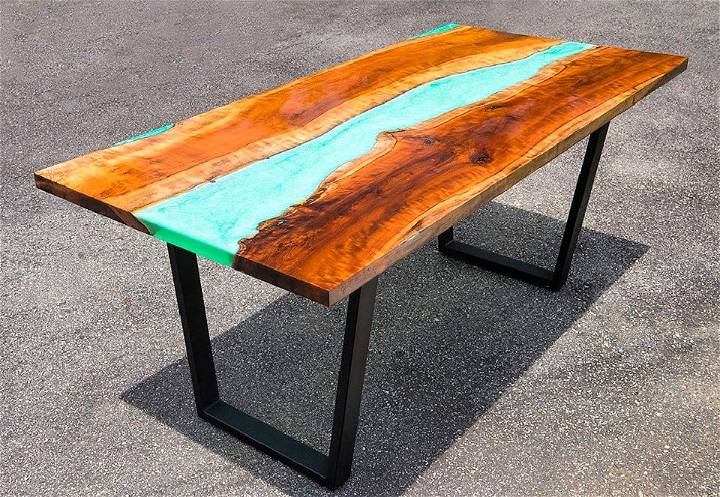 Handmade Epoxy Poured Resin River Table