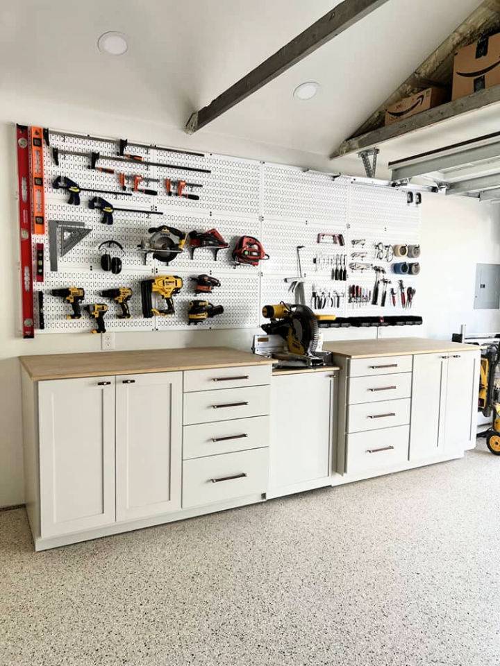 Handmade Garage Cabinets and Miter Saw Station