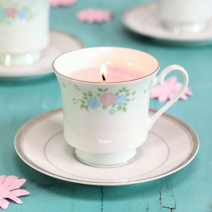 Homemade Tea Cup Candles
