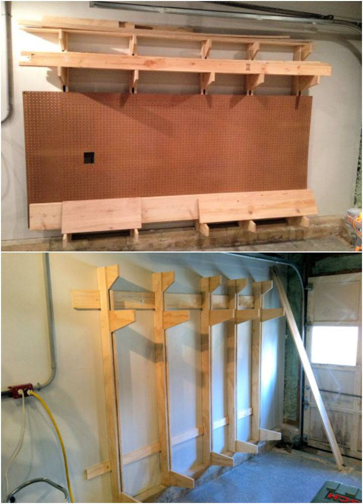 Handmade Wall Mounted Lumber Storage Rack
