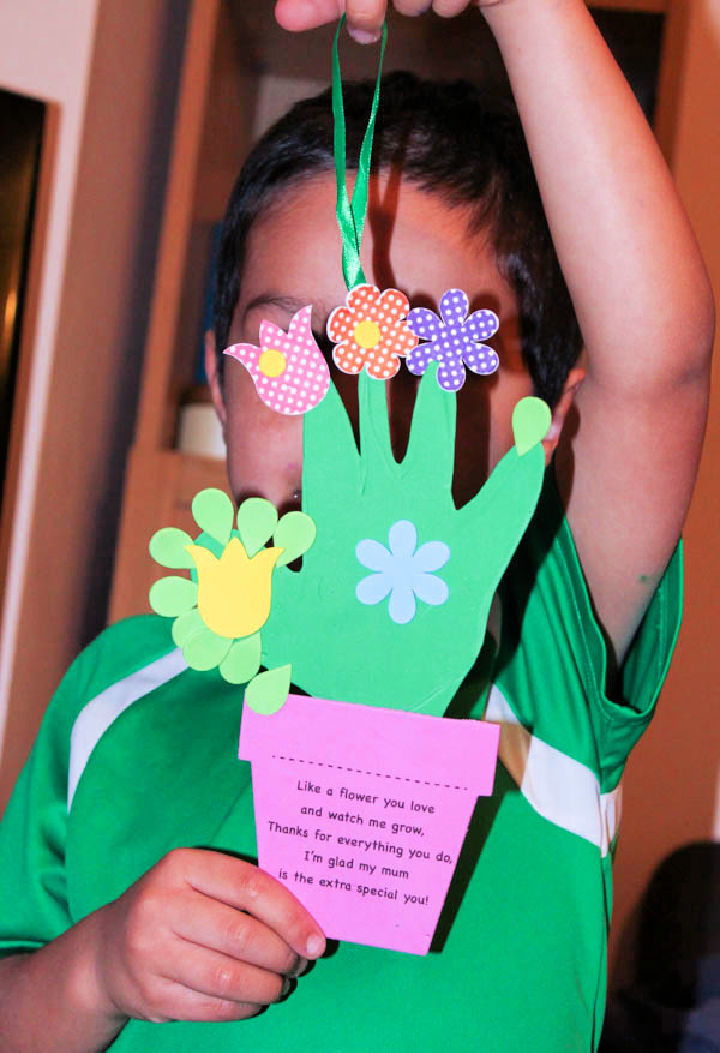 Handprint Flower Pot Craft for Mothers Day