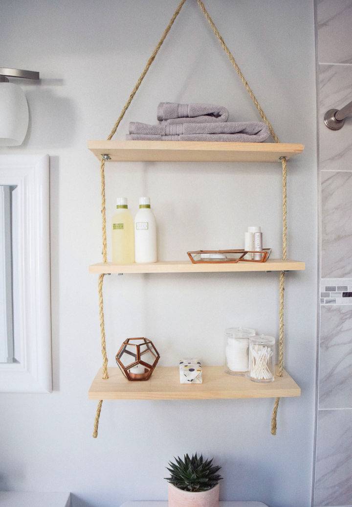 Homemade Hanging Wooden Shelves