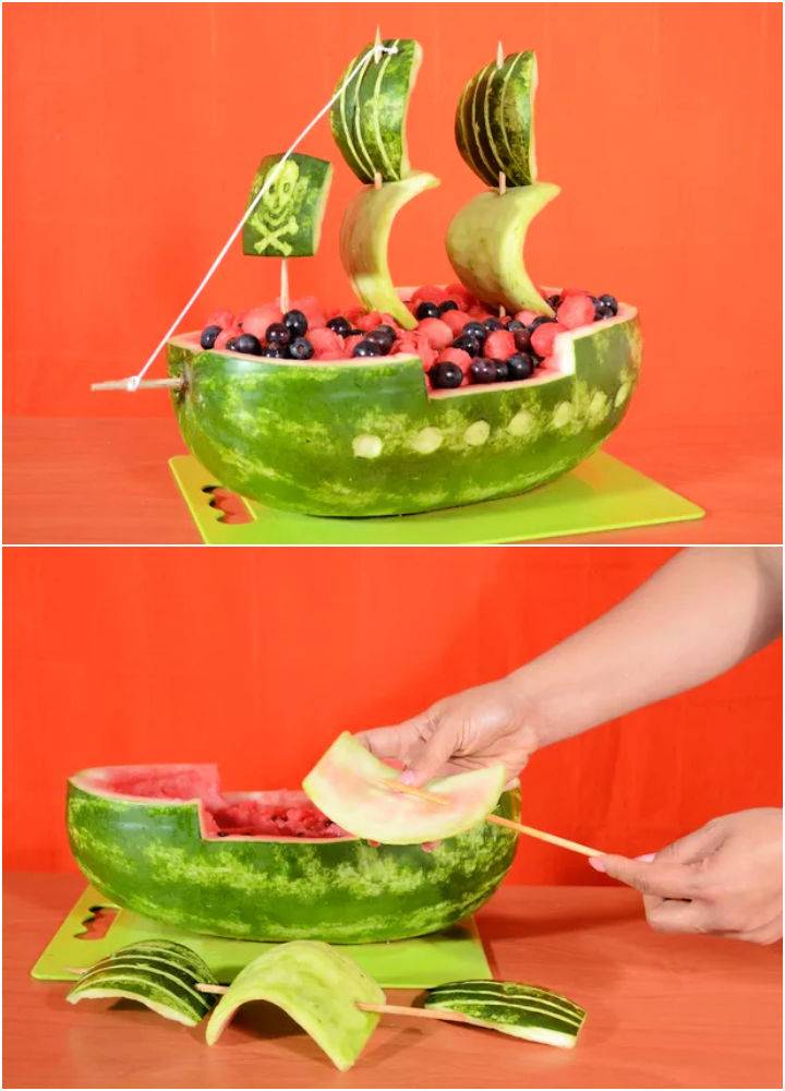 How to Carve a Watermelon Into a Pirate Ship