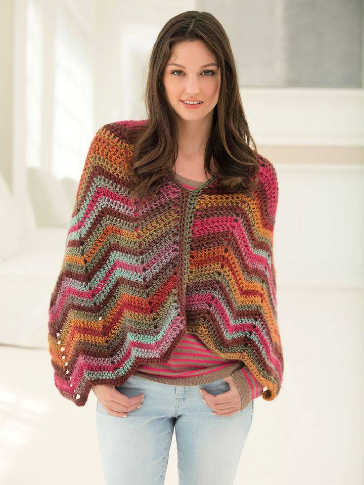 How to Crochet Sunset Poncho Free Pattern