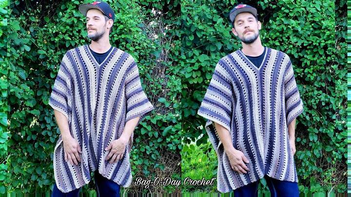 How to Crochet a Mens Poncho