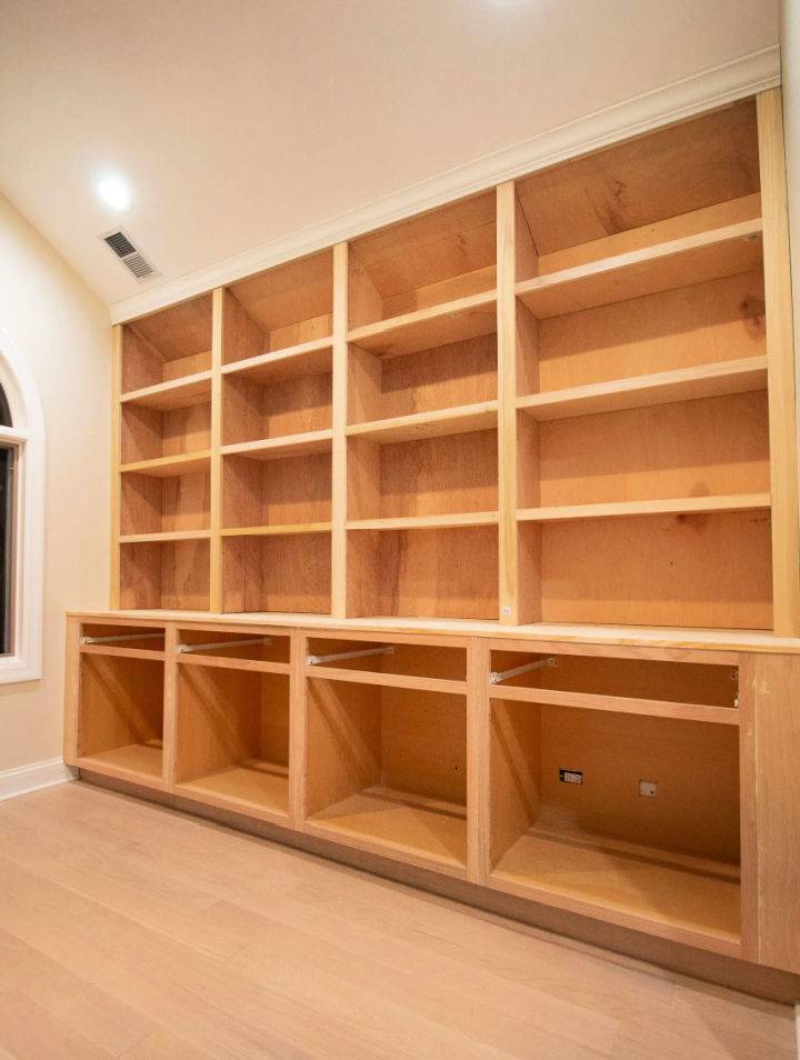 How to Make Built Ins Plywood Bookshelves 