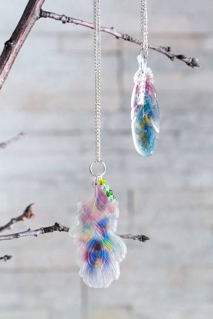 How to Make Resin Feather Pendants Necklace