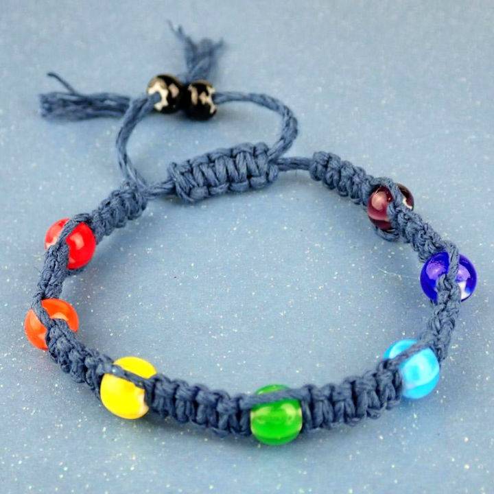 How to Make a Macrame Rainbow Bracelet With Beads