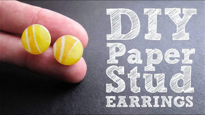 Inexpensive DIY Paper Stud Earrings