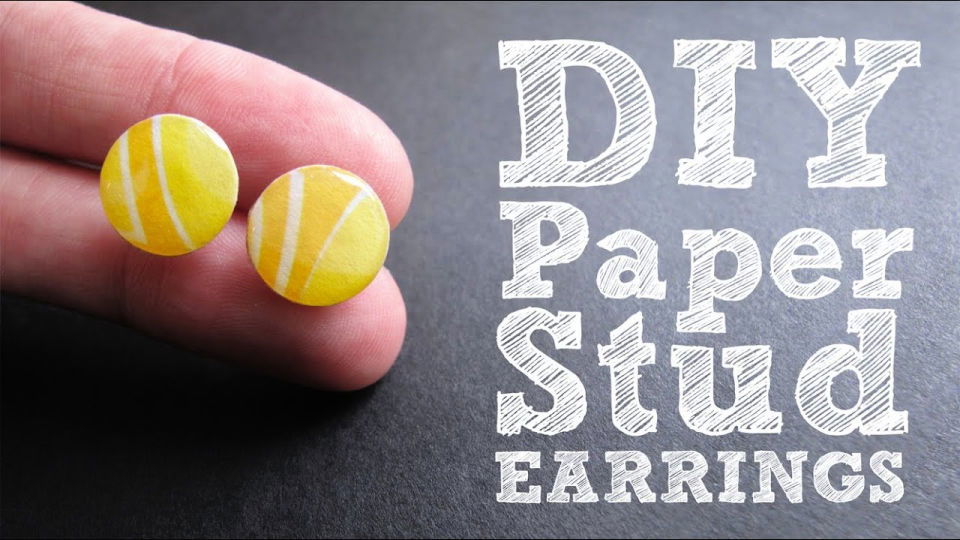 Inexpensive DIY Paper Stud Earrings