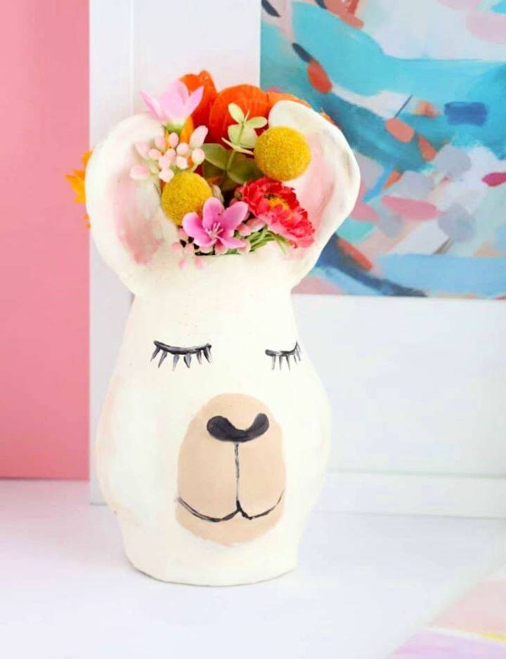 Make Your Own Air Dry Clay Llama Vase