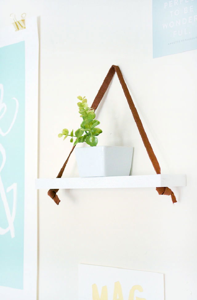 Make Your Own Leather Hanging Shelf