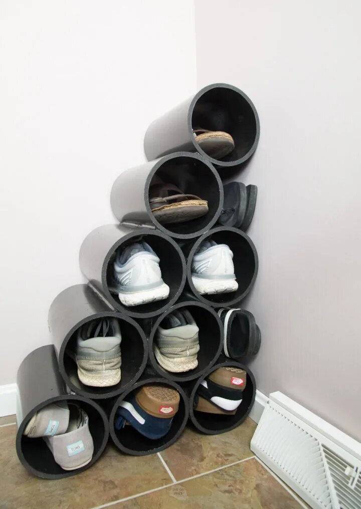 Make Your Own PVC Shoe Rack Storage