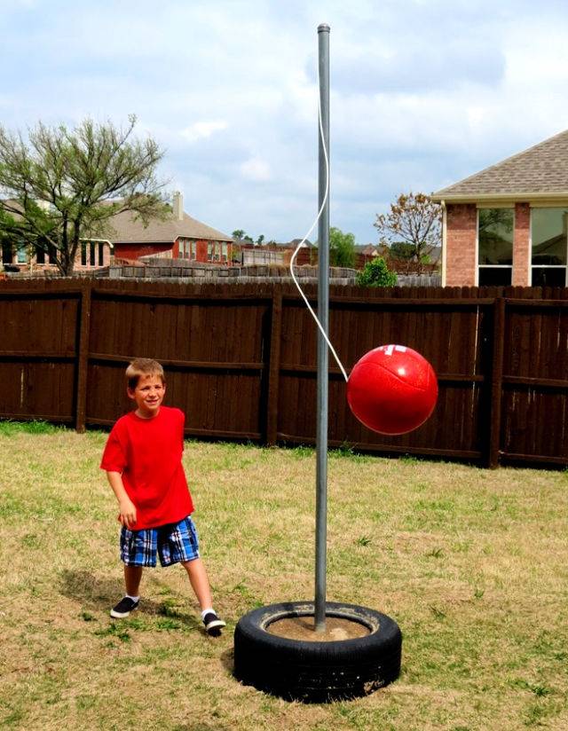 Making a Tetherball Using Old Tire