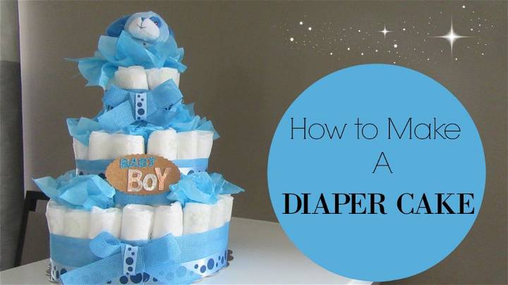 Making a Diaper Cake for Baby Boy