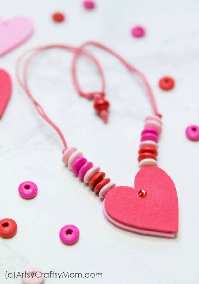 DIY Reversible Valentine's Heart Necklace