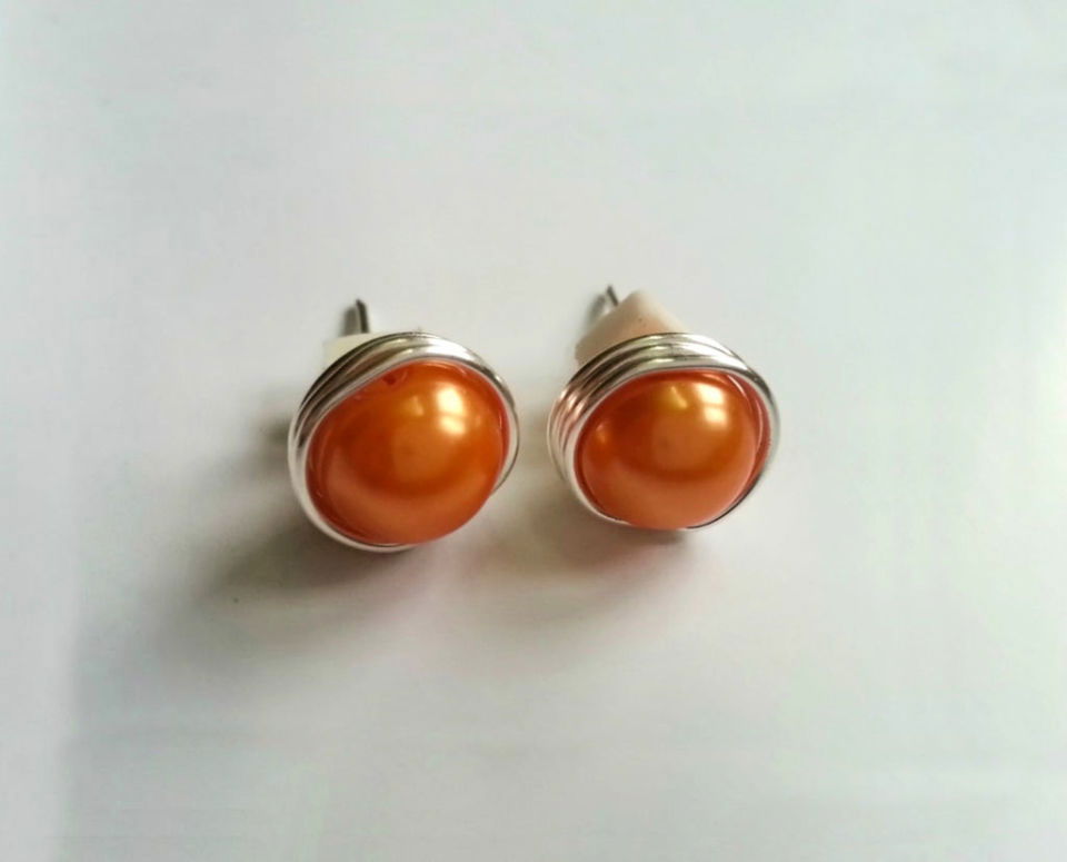 Handmade Bead Stud Earrings