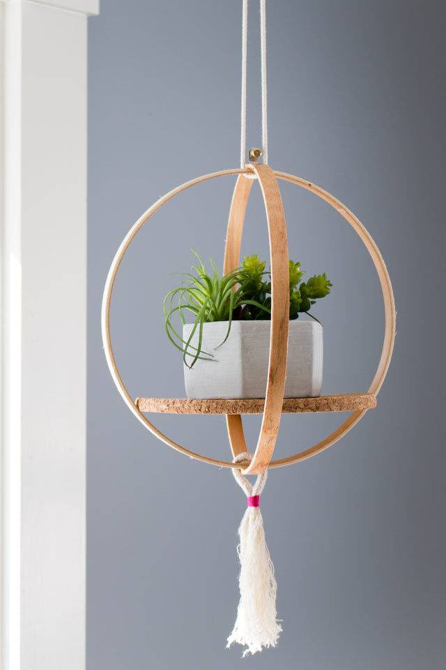 Making a Hanging Shelf Out of Embroidery Hoops