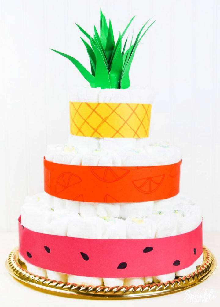 DIY Tutti Frutti Diaper Cake