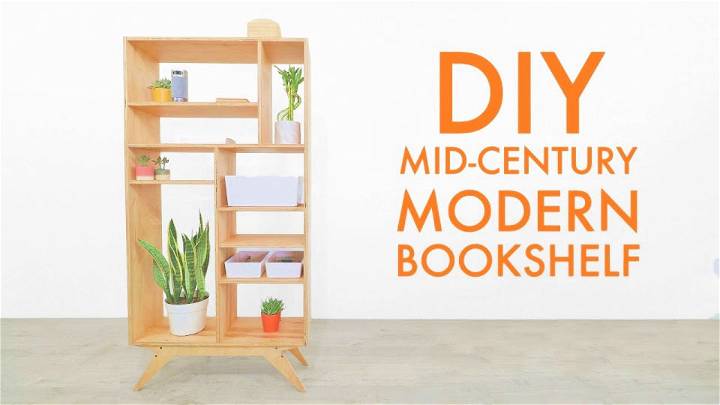 Mid-Century Modern Plywood Bookcase Plan