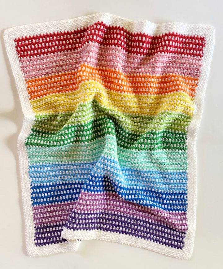 Multicolor Crochet Moss Stitch Blanket Pattern