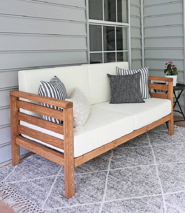 Outdoor Wooden Couch Design