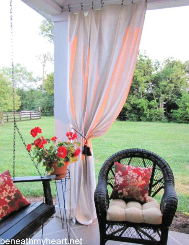 Make Patio Curtain Out of Dropcloths