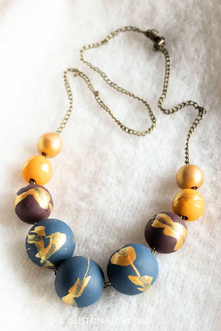 Painted Wooden Bead Necklace Ideas