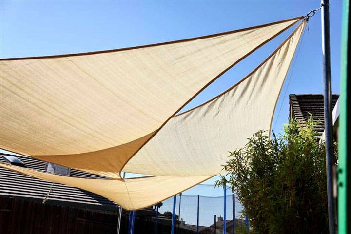 How to Make Patio Sunshade Using Triangular Fabric