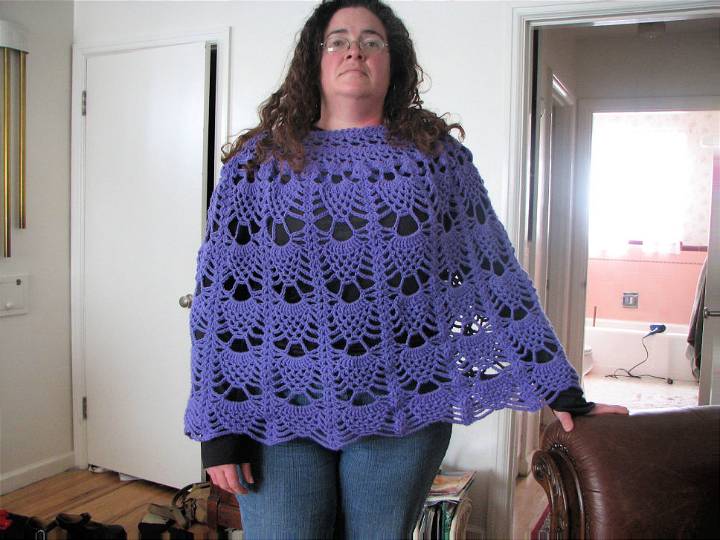 Pleasing Pineapples Plus Size Crochet Poncho Pattern