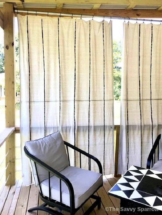 How to Make Outdoor Drop Cloth Curtains