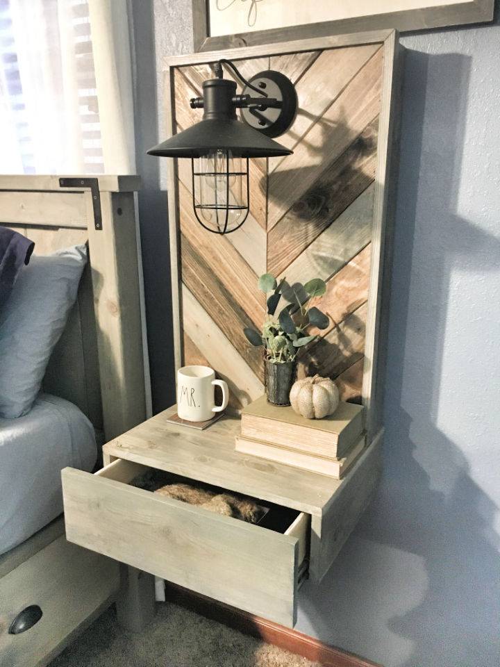 Rustic DIY Floating Nightstands With Drawers