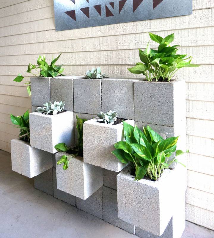 Simple Cinder Block Succulent Wall With a Twist