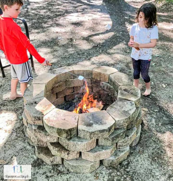 Simple Concrete Paver Fire Pit in One Hour