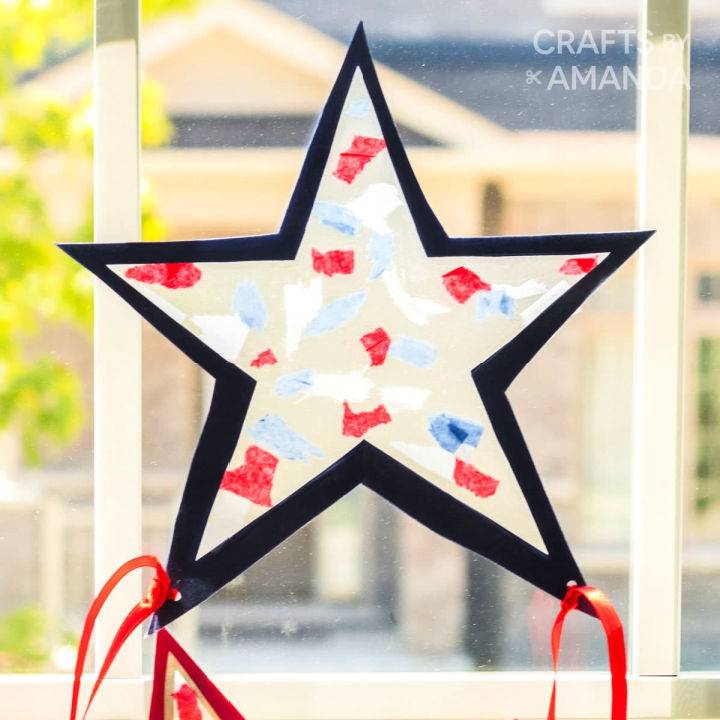Simple DIY Star Suncatcher for the 4th of July