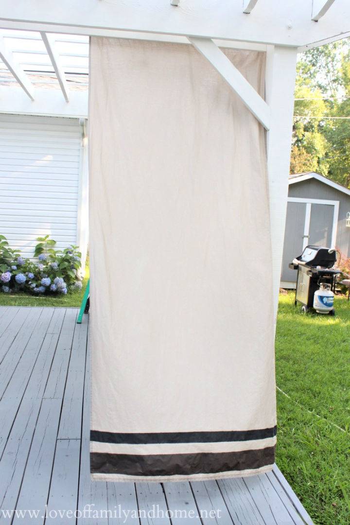 DIY Striped Outdoor Curtains Under $75
