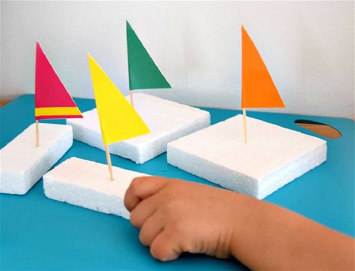 Styrofoam Sailboat Craft for Kids