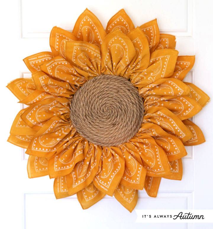 Sunflower Bandana Wreath Idea