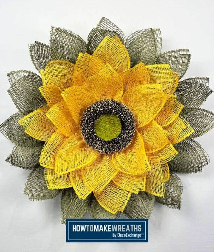 Sunflower Mesh Wreath Using UITC Flower Board